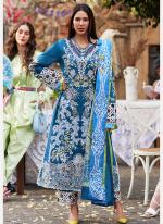 Heavy Rayon Aqua Blue Festival Wear Embroidery Work Pakistani Suit